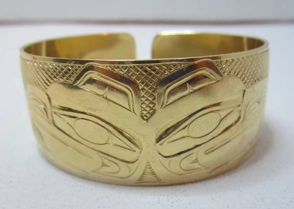 18k Solid Gold 'Thunderbird & Eagle' Bracelet 1