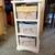 White Wood Shelving storage unit with 3 pull out wicker basket/drawers 12 thumbnail