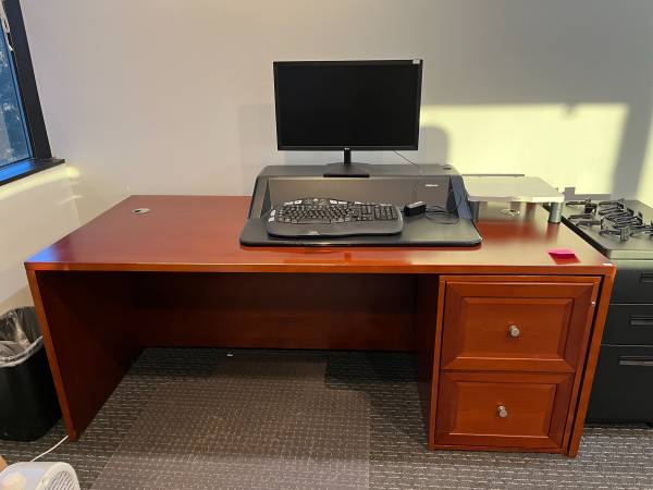 Gorgeous & Sturdy Cherrywood Desk + 2 Drawers 1