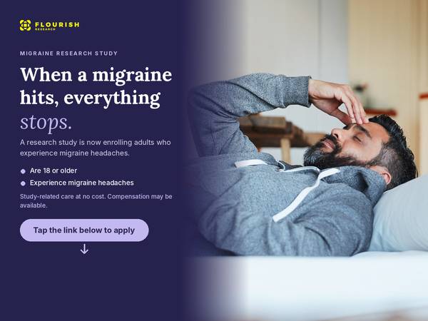 Migraine Research Study – Compensation May Be Available 1
