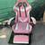 Pink Leather Gaming Chair Retractable Footrest, Vertical & Back Contro 1 thumbnail