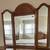 Solid oak trifold beveled mirror 2 thumbnail
