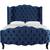 Gorgeous Brand New Queen Wingback Platform Bed in Tuffed Navy Blue -Victorian St 8 thumbnail