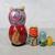 Russian Hand Crafted Vintage Wood Nesting Cat Dolls 5 Pc. Set 6 thumbnail