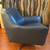 Gray Leather Swivel Chair 4 thumbnail
