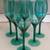 6 Vintage Teal Green/Blue Wine/Champagne Glasses 1 thumbnail