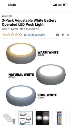 Westek 3 pack adjustable white battery operated LED Light 1