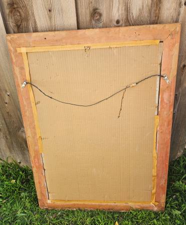 GRAN ESPEJO DE MADERA ANTIGUO DORADO - $225 (mar vista)63471349245187122