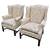 Hickory Chair Crewel Style Fabric Wing Back Arm Chairs - A Pair 1 thumbnail