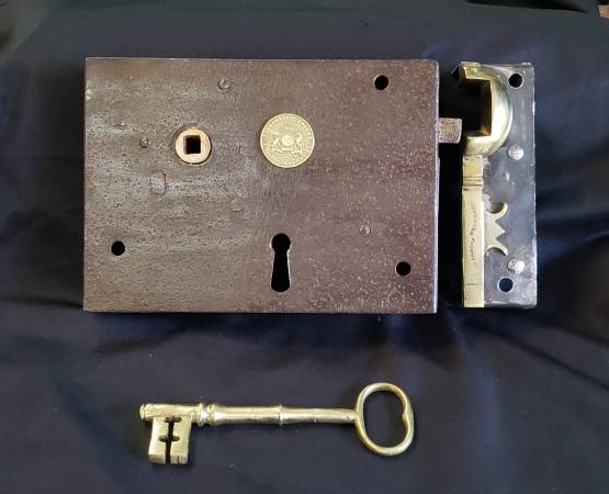 Restored Right Side Carpenter & Tiledsley Lock Set w/ Key 6" x 4 1/4" 1