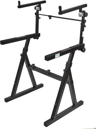 Soporte para teclado de doble nivel resistente de 88 teclas, altura y longitud ajustables - $100 (Somerville)63471381609603120