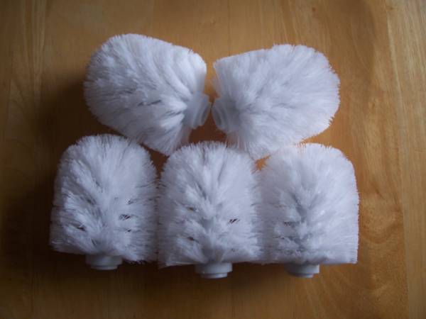 Replacement Toilet Brushes - White, Set of 5 1
