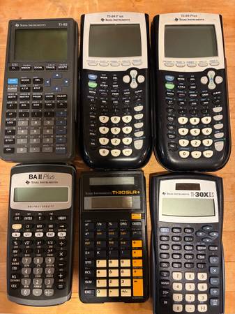 ALL 6 Calculator s TI 84, TI 82, TI 30, BA II for $100 1