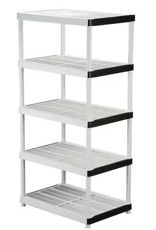 Plastic Storage Shelf -5 Tier - Light Grey 1