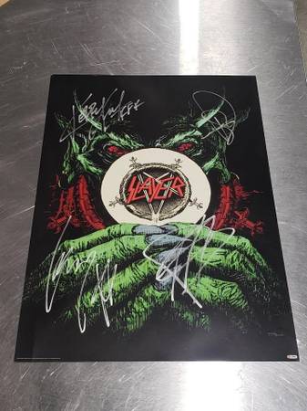 SLAYER AUTOGRAPHED VIP POSTER Repentless Tour 2016 EXCELLENT CONDITION 1