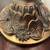 PAIR of Vintage Unique Lilac Slag Glass Etched Birds Lily Base Table L 3 thumbnail