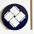 VTG 16" Circular Blue Porcelain Metal Sign White Basketweave Design 2 thumbnail