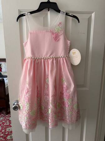 dress american princess American Princess Girls Dress Blush Pink & White Custom Pearls Over Tulle~ Sz 8
