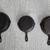 Vintage cast iron skillets (3), un-branded 1 thumbnail