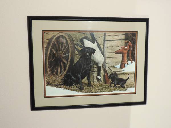 Black Lab and puppy print by Norman Adams 1