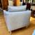 Modern Art Deco Style Grey Leather Armchair 2 thumbnail