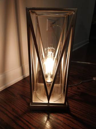 Table Lamp with industrial look, made with steel and glass --was $199! 1