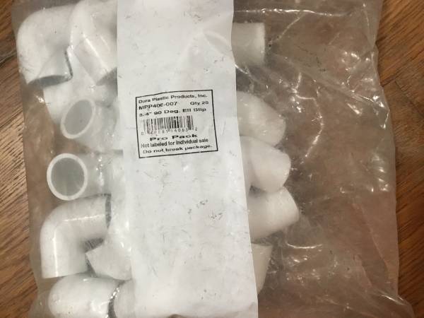 3/4” PVC connectors 1