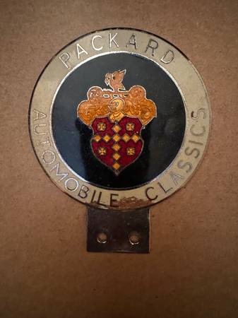 Packard automotive classics license plate topper badge 1