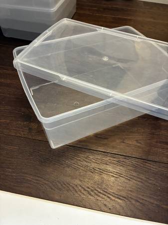 20 plastic shoe boxes ( container store) 1