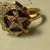 14 Kt Yellow Gold Ruby Diamonds Star & Crescent Vintage Ladies Ring 10 thumbnail