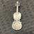 Jonette Jewelry Silver Tone Violin Brooch Pin 1 thumbnail