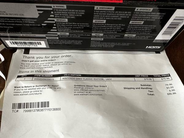 Super Nintendo Entertainment System SNES Classic Mini - NTSC Edition - $200 (Roslyn)63435904391937124