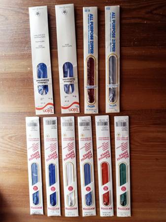 LOT OF 10 ASSORTED ZIPPERS IN BRAND NEW CONDITION 1