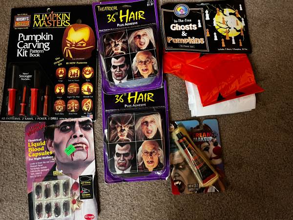 6pc Halloween Make up and Pumpkin Carving lot NEW 1