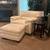 Mint condition oversized white leather chair and ottoman 2 thumbnail