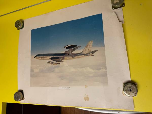 Vintage Boeing Awacs jet airplane program poster 1