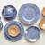 19 Pcs Antique 1920s Japan Blue & Gold Lusterware Plates Cups Set 2 thumbnail