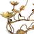 Mid Century Gold Colored Wrought Iron Japanese Lotus Candelabra Center 10 thumbnail