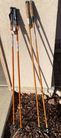 vintage bamboo ski touring poles 1