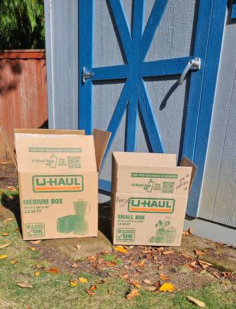 Medium and Small U Haul moving boxes 1