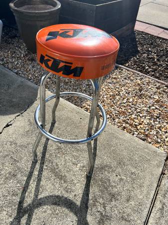 KTM Orange Motorcycle Dealership Parts Counter Stool – Discontinued,  $65 1