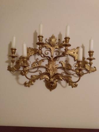 Beautiful Italian Florentine Wall Candelabra 1