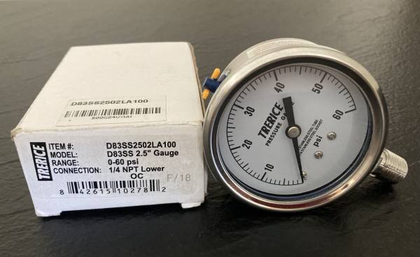 Trerice D83SS2502LA100 - 2.5" D80 Series Industrial Pressure Gauge 1