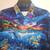 Mens Vintage Large REYN SPOONER Blue Hawaiian Ocean Button Down 2 thumbnail