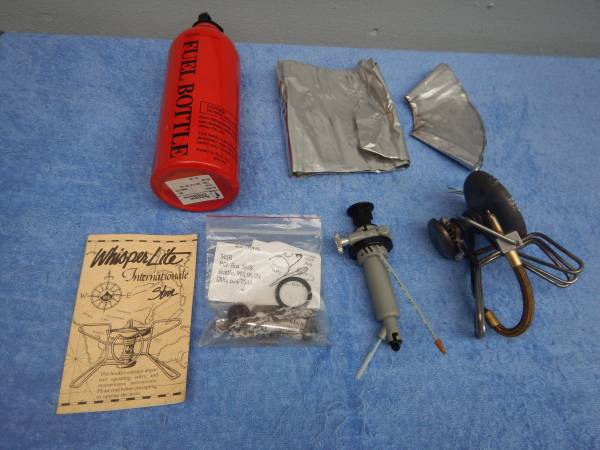 MSR Whisperlite Internationale Backpacking Stove, Fuel Bottle, Extras 1