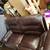 BROWN LEATHER RECLINER LOVE SEAT 7 thumbnail