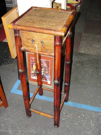Tall Bamboo Single Drawer Table 1