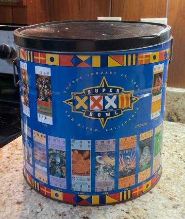 1998 Super Bowl Collectible Tin Can with Lid 1