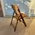 Vintage Tortoise Shell Style Burnt Bamboo Folding Chair 5 thumbnail