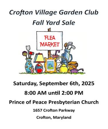 4th Annual Crofton Village Garden Club Yard Sale 1
